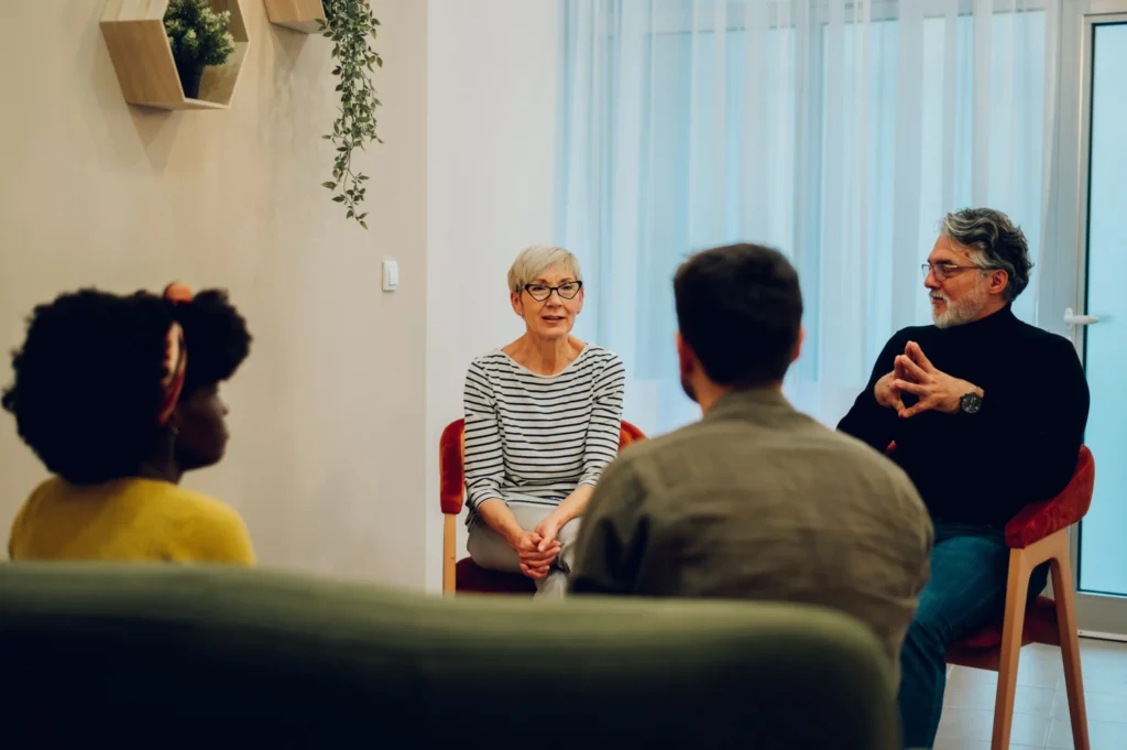 Members of the Centred community talking together