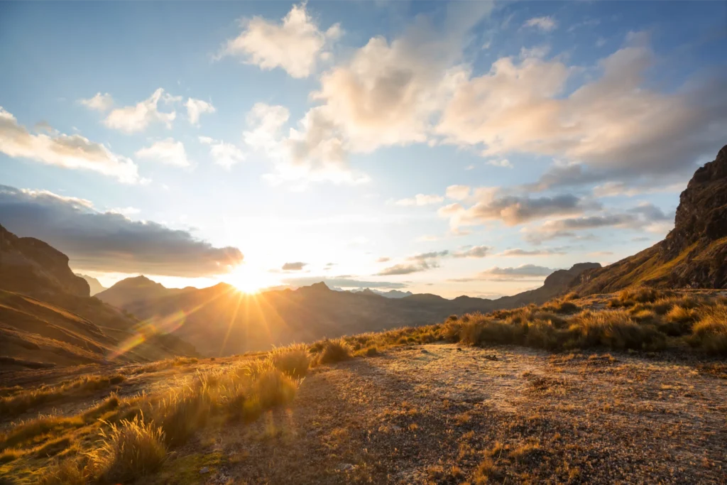 The Highland mountains at sunset